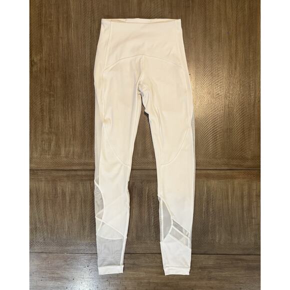 Lululemon Leggings White Clear the Court Tight 28" Size 4 Mesh Vented Logo Pant - Picture 16 of 16